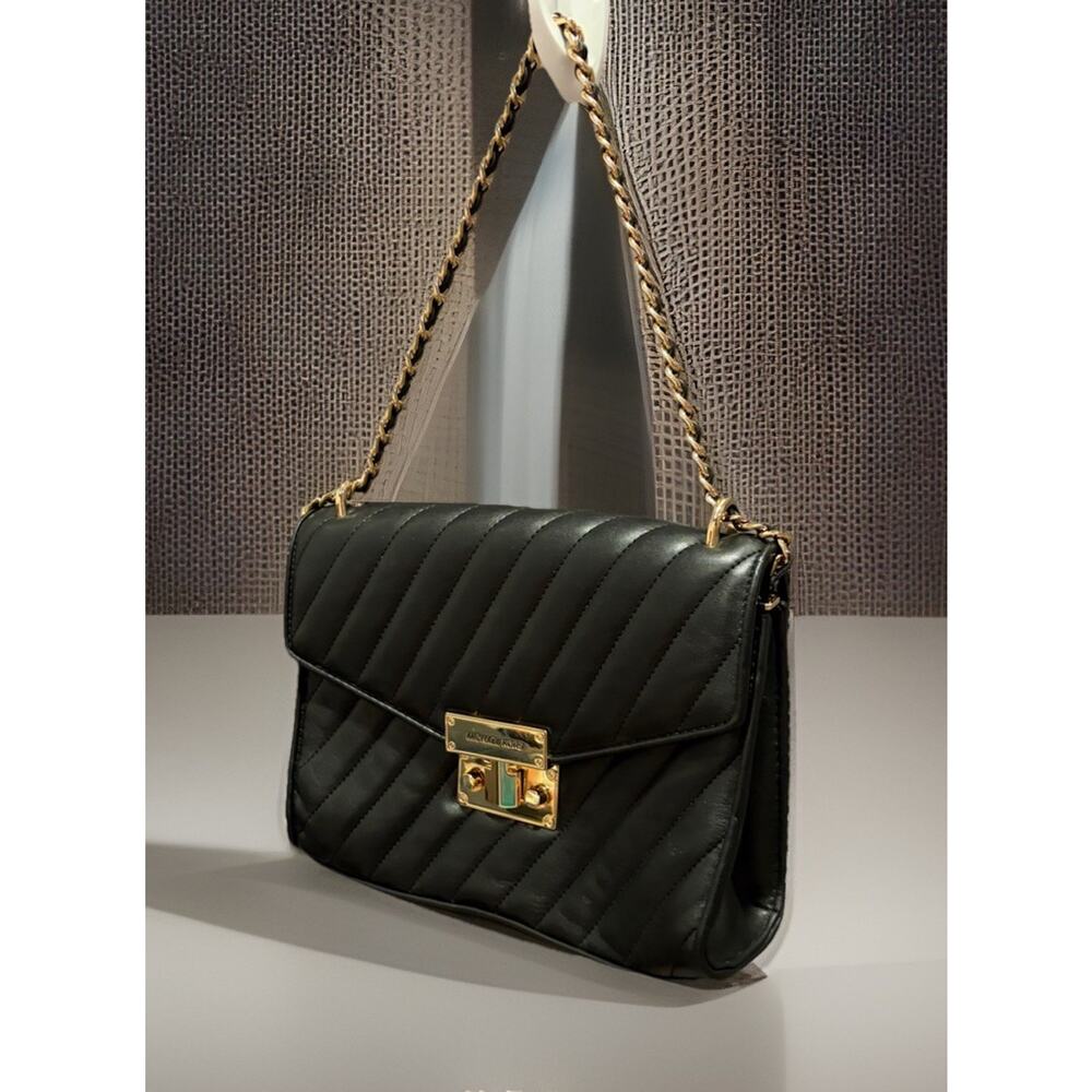 Michael Kors Medium Rose Flap Shoulder Bag - Black 35T0GXOL2U